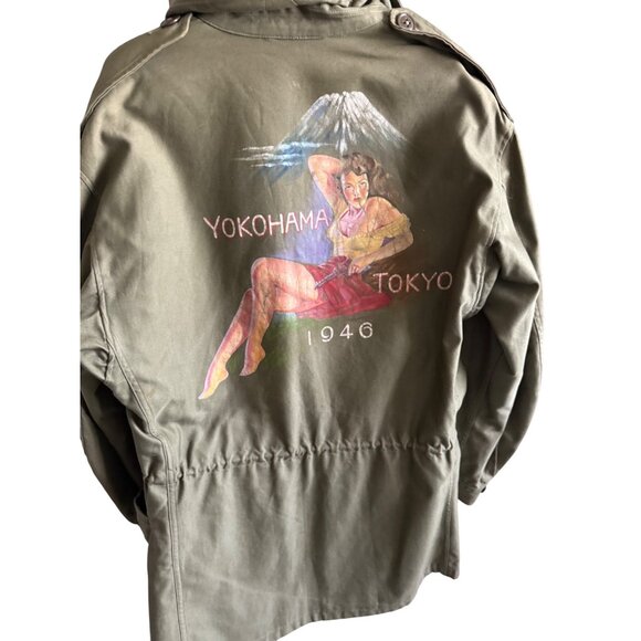 M-1943 Field Jacket Pin Up Jane Russell Military WWII Era Yokohama Tokyo Mt. Fuj - Picture 1 of 16